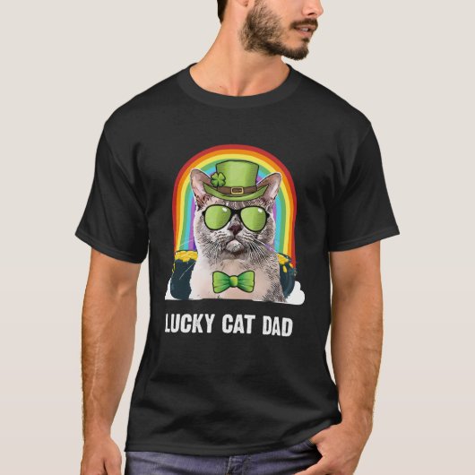 Lucky European Burmese Cat Dad St Patricks Day Tシャツ (正面)