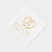 Lucky Ever After Rustic Horseshoe Heart Wedding 箔ナプキン (右)