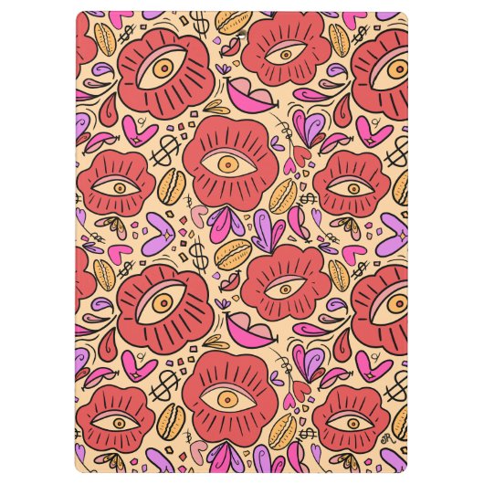 Lucky Eye Floral Pattern クリップボード (裏面)