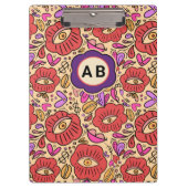 Lucky Eye Floral Pattern クリップボード (正面)