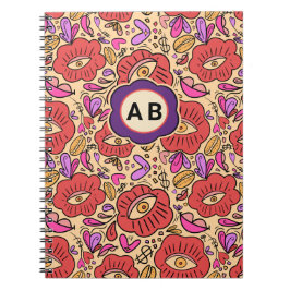 Lucky Eye Floral Pattern ノートブック