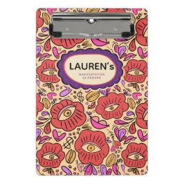 Lucky Eye Floral Pattern ミニクリップボード