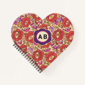 Lucky Eye Floral Pattern Spiral Notebook ノートブック (正面)