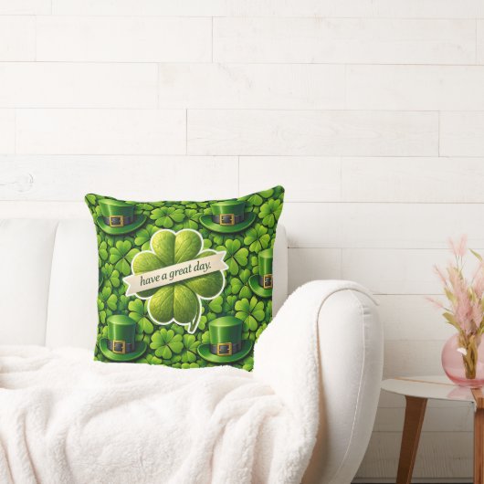 Lucky for leaf clover Saint Patrick's Day have a g クッション (ソファ)