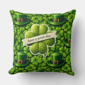 Lucky for leaf clover Saint Patrick's Day have a g クッション (正面)