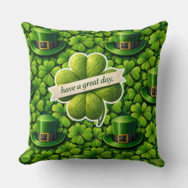 Lucky for leaf clover Saint Patrick's Day have a g クッション