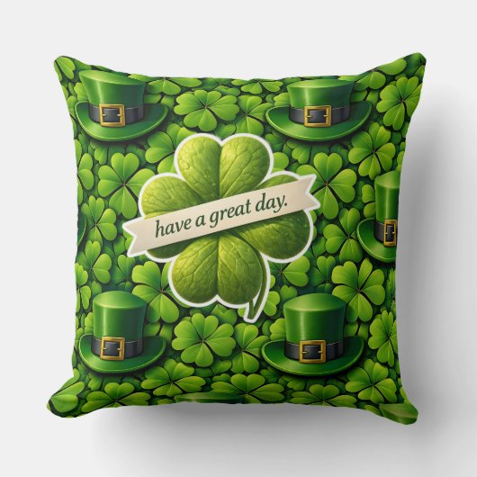 Lucky for leaf clover Saint Patrick's Day have a g クッション (正面)