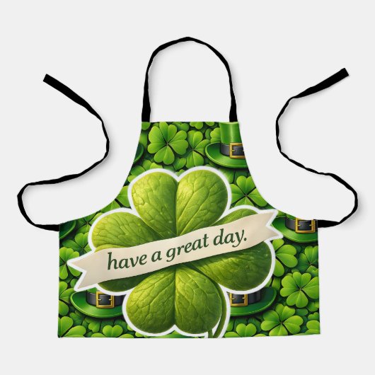 Lucky for leaf clover Saint Patrick's Day Patrick' エプロン (正面)