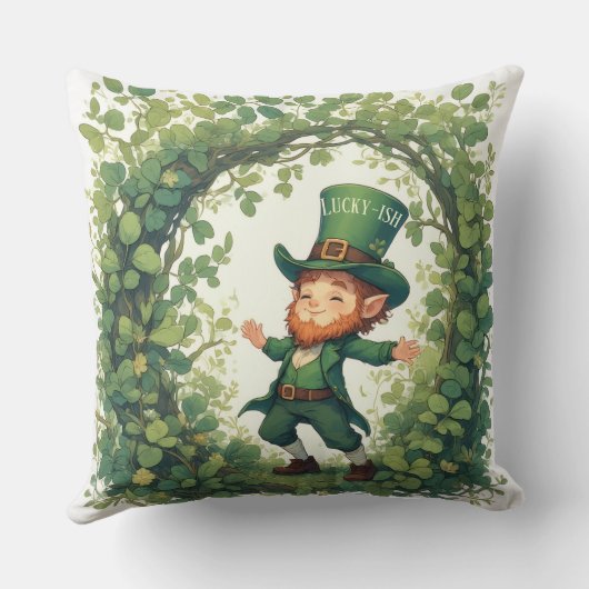 Lucky Forest Woodland Magical Leprechaun Nursery  クッション (裏面)