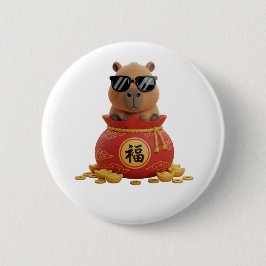 Lucky Fortune Bag Capybara Chinese New Year Button 缶バッジ