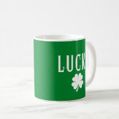 Lucky Four Leaf Clover Both Side  St Patrick's  コーヒーマグカップ (正面右)