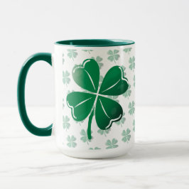 Lucky Four Leaf Clover Irish Shamrock Pattern Golf マグカップ