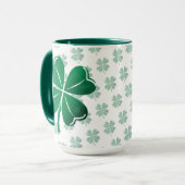 Lucky Four Leaf Clover Irish Shamrock Pattern Golf マグカップ (正面左)