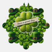 Lucky four leaf clover Saint Patrick's Day Patrick オーナメントカード (裏面)