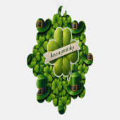 Lucky four leaf clover Saint Patrick's Day Patrick オーナメントカード (右)