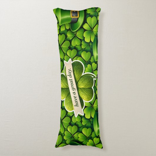 Lucky four leaf clover Saint Patrick's Day Patrick ボディピロー (正面縦)