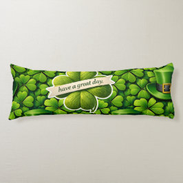 Lucky four leaf clover Saint Patrick's Day Patrick ボディピロー