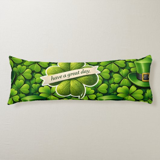 Lucky four leaf clover Saint Patrick's Day Patrick ボディピロー (正面)