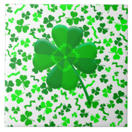 Lucky Four Leaf Clover Shamrocks Confetti タイル