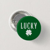 Lucky Four Leaf Clover St Patrick's  缶バッジ (正面&裏面)