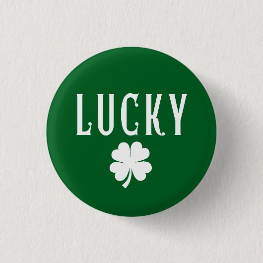 Lucky Four Leaf Clover St Patrick's  缶バッジ (正面)