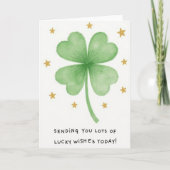 Lucky Four Leaf Clover Wishes Card カード (正面)