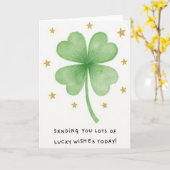 Lucky Four Leaf Clover Wishes Card カード (黄色い花)