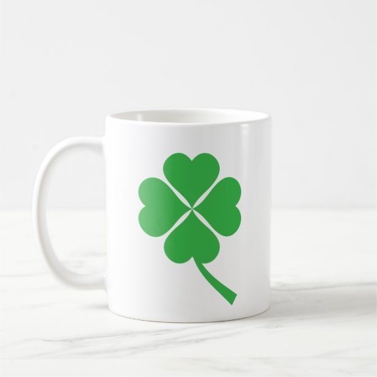 Lucky Four Leaf Shamrock Design-87906 コーヒーマグカップ (左)