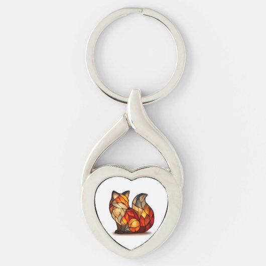 Lucky Fox Charm Metal Keychain キーホルダー (正面)
