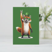 Lucky Fox Shamrock Sunglasses St Patrick's day サンキューカード (スタンド正面)