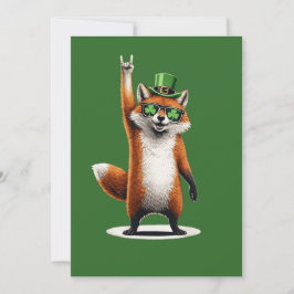 Lucky Fox Shamrock Sunglasses St Patrick's day サンキューカード