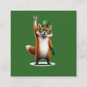 Lucky Fox Shamrock Sunglasses St Patrick's day スクエア名刺 (正面)