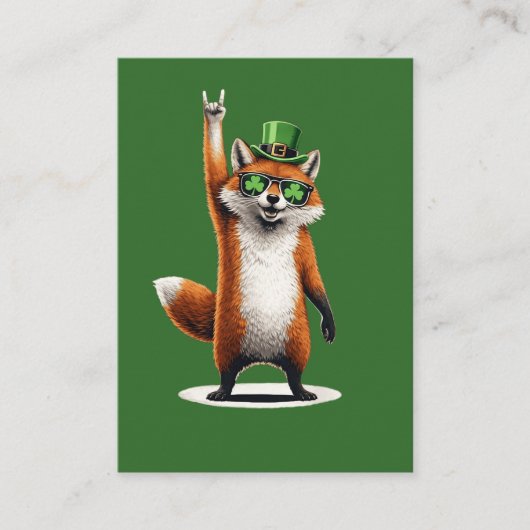 Lucky Fox Shamrock Sunglasses St Patrick's day 名刺 (正面)