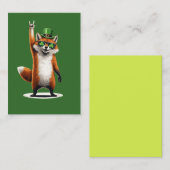 Lucky Fox Shamrock Sunglasses St Patrick's day 名刺 (正面/裏面)