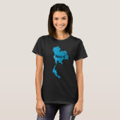 Lucky Friday blue, in shape of Thailand Tシャツ (正面フル)