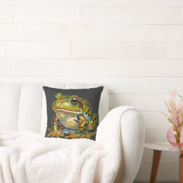 Lucky Frog Colorful Art Good Fortune Symbol Gift クッション