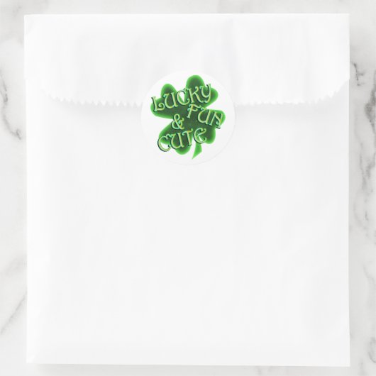 Lucky Fun Cute St. Patrick's Day ラウンドシール (バッグ)