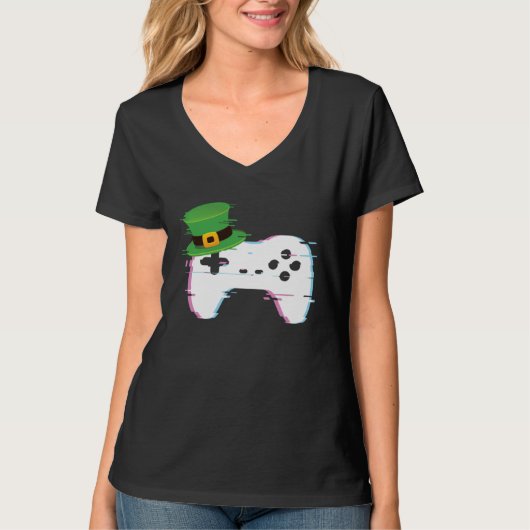 Lucky Gamer St Patricks Day Video Games Controller Tシャツ (正面)