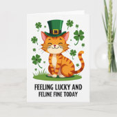 Lucky Ginger Cat Smile Card カード (正面)