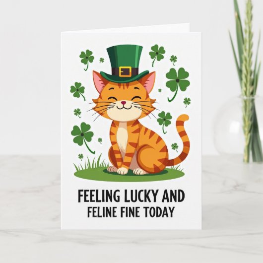 Lucky Ginger Cat Smile Card カード (正面)