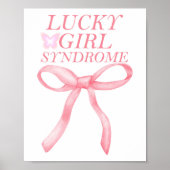 Lucky Girl Syndrome Pink Aesthetic Wall Poster ポスター (正面)