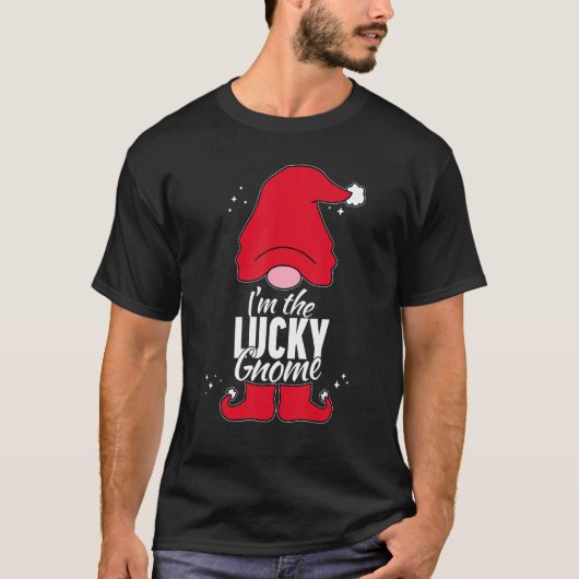 Lucky Gnome Matching Family Group Christmas Party Tシャツ (正面)