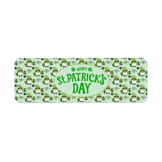 Lucky Gnome St. Patrick’s Day Custom Cigar Wraps ラベル (正面)