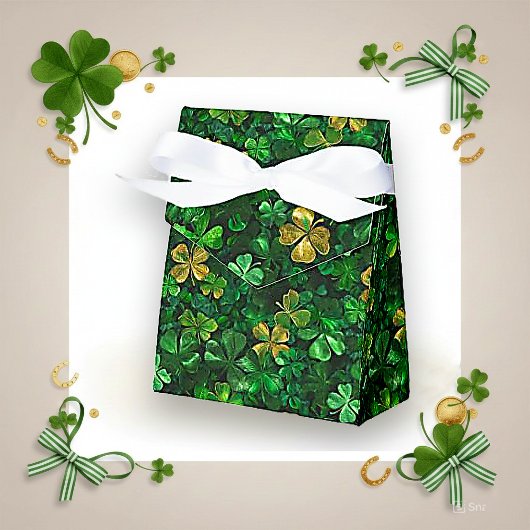 Lucky Gold and Green Shamrock Party フェイバーボックス