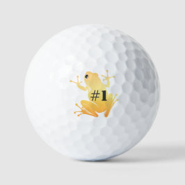 Lucky Gold Frog Illustration "#1" Custom ゴルフボール