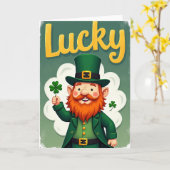 Lucky Gold Leprechaun Card カード (黄色い花)