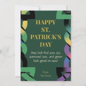 Lucky Gold Shamrock St. Patrick's Day Card 招待状 (正面)