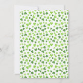 Lucky Green Gold Festive Shamrock Clover Birthday  招待状 (裏面)