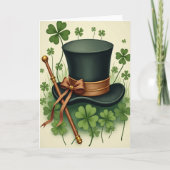 Lucky Green Hat Irish Charm Card カード (正面)