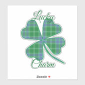 Lucky Green Plaid Shamrock Four-Leaf Clover  シール (シート)